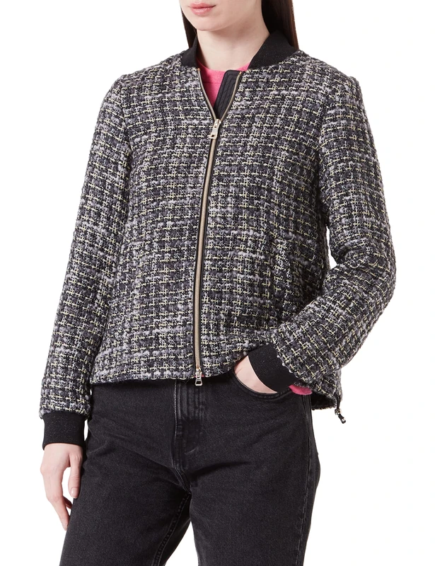 Geox W KENCY Women's Jacket, Black Multicoloured, 46, Black Multi-Coloured, 20
