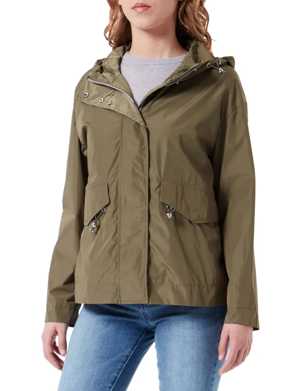 Geox Women's W BULMYA Jacket, Military Olive, 46, Military Olive, 20