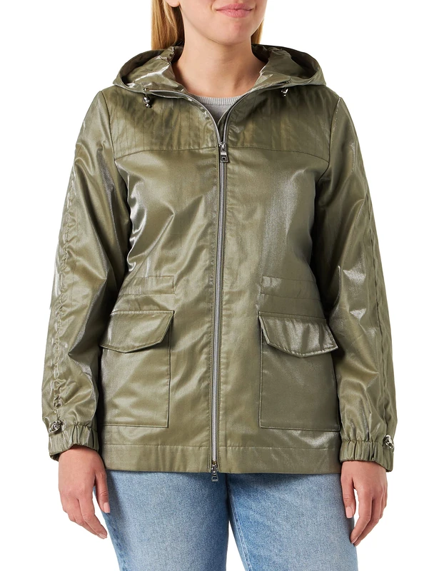 Geox Women's W ROOSE Jacket, Military Olive, 46, Military Olive, 20