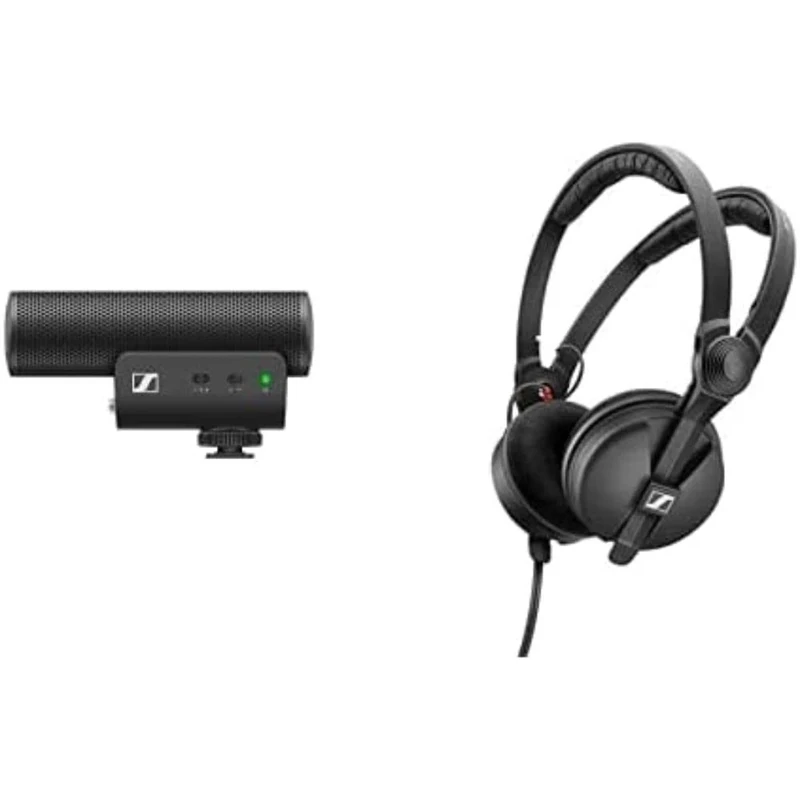 Sennheiser Professional MKE 400 On-Camera Shotgun Microphone with 3.5mm Connectors for DSLR, Mirrorless & Mobile HD 25 Special Edition Closed-Back Headphones
