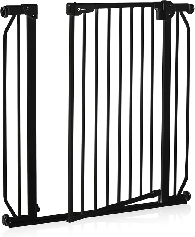 LIONELO Truus SLIM Safety Gate Two-Way opening Adjustable width 75-105 cm Effortless drill-free installation with pressure fixing Anti-Trip low threshold Self-locking, Secure Your Toddler's Wanderings
