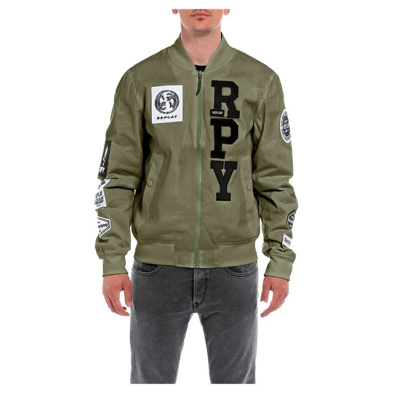 REPLAY Men's M8326 Jacket, 833 Khaki, XS