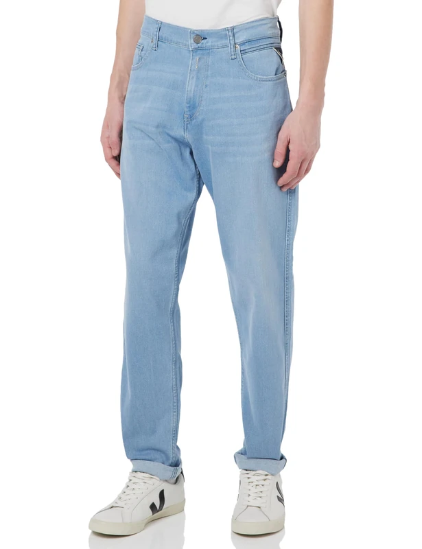 REPLAY Herren Jeans Sandot Tapered-Fit, Light Blue 010-3 (Blau), 32W / 30L