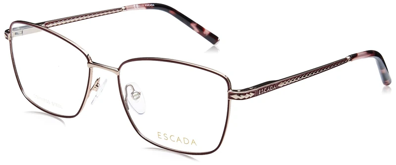 Escada VESC86 Glasses, Shiny Red Gold W/Bordeaux Parts, 54 for Women, Shiny Red Gold W/Bordeaux Parts, UK 26