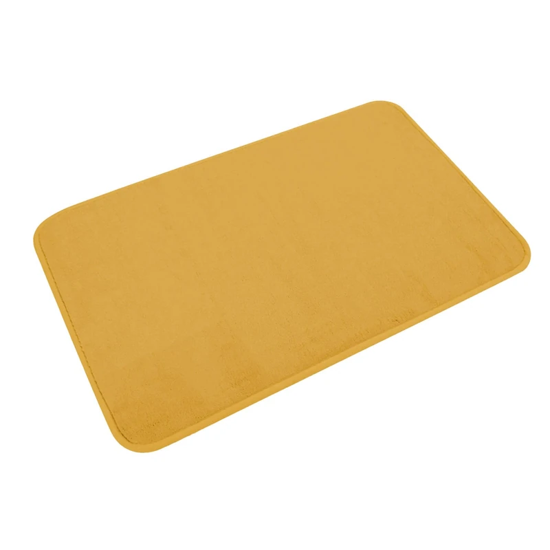 Douceur d'Intérieur, Bath Mat 45 x 75 cm Ochre Plain Microfibre, Vitamin Sdb - Image 1