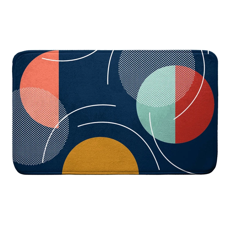Douceur d'Intérieur, Bath Mat 45 x 75 cm Blue, Printed Microfibre, Color Pop - Image 1