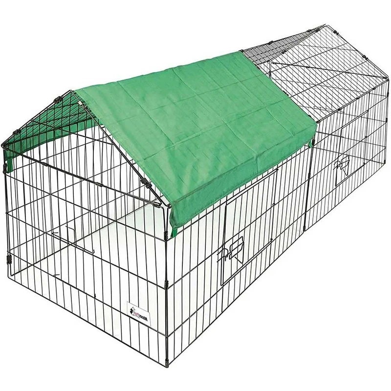 Bakaji Fence Animal Fence Rabbit Cage Rabbit Rabbit Chicken Coop Guinea Pig For Small Animals Outdoor Sun Protection Sheet Steel Material Size 180 x 75