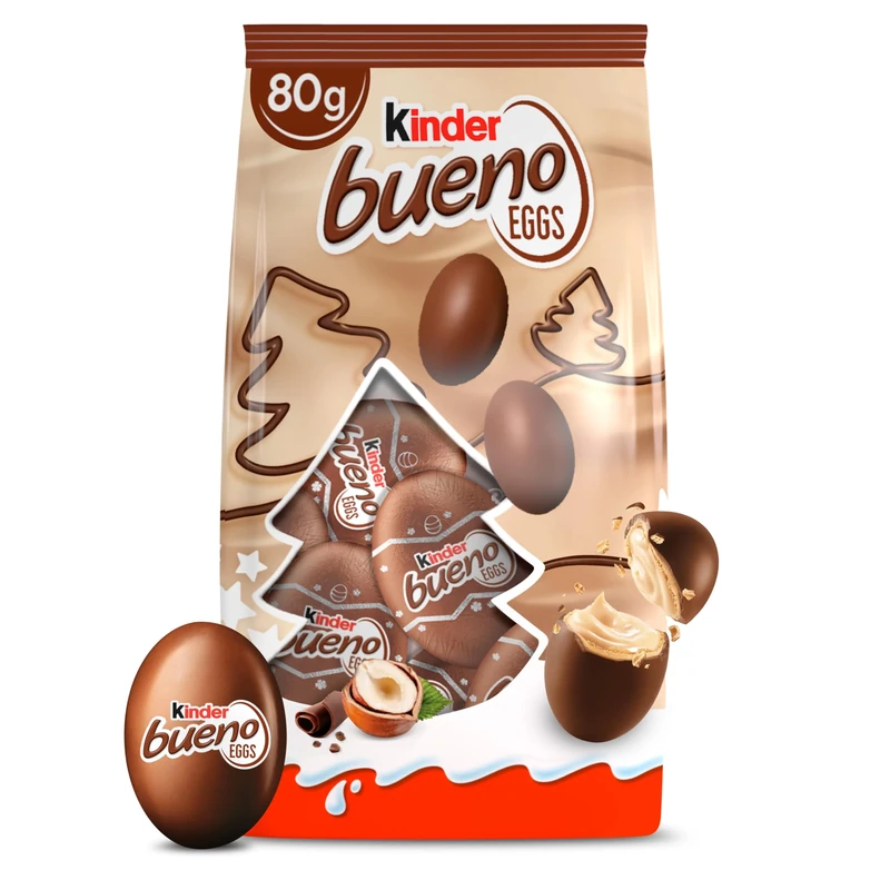 Kinder Bueno Mini Chocolate Eggs; Christmas Chocolate for Sharing; 1 Bag 80g