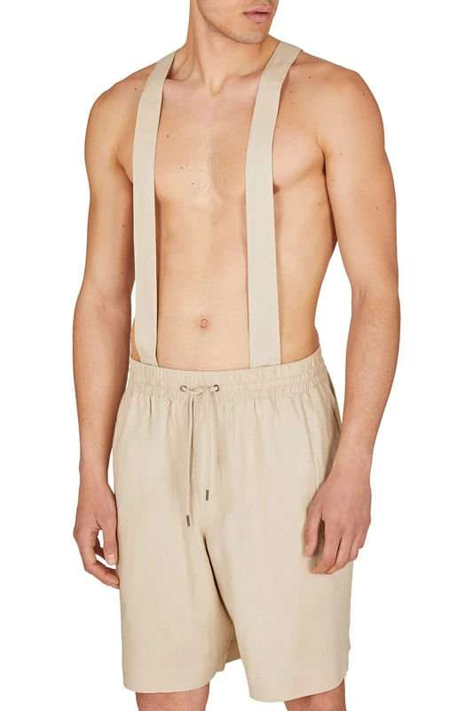 Emporio Armani Men's Superfine Linen Blend Bermuda Shorts, Sand Yellow, S