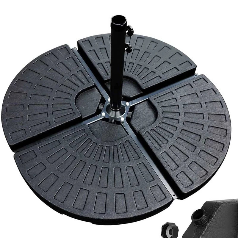 BAKAJI Set of 4 Adjustable Adjustable Parasol Weights for Outdoor Use with Sand or Water Base Suitable for Parasols with Cross Base