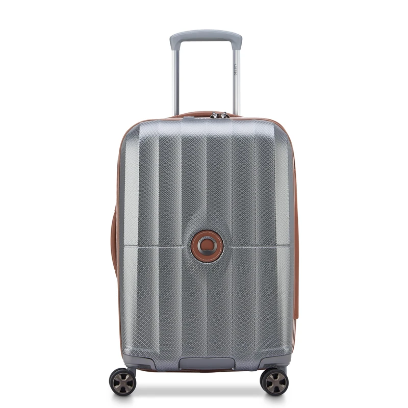 DELSEY PARIS St. Tropez 21" Expandable Carry-On Spinner, Platinum, Checked-Medium 24 Inch, St. Tropez Hardside Expandable Luggage with Spinner Wheels