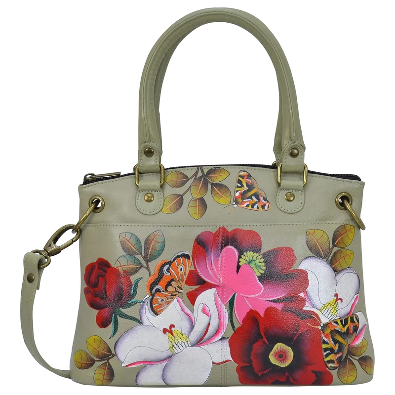 Anna by Anuschka Women's Hand Painted Leather Small Satchel-Dreamy Blossoms, One Size
