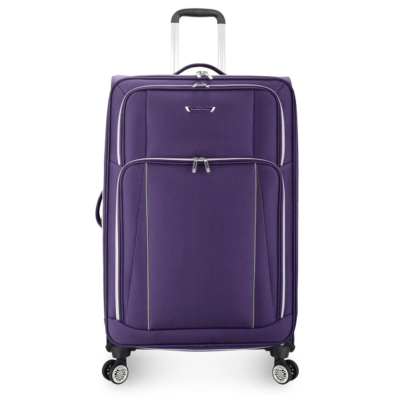 Traveler's Choice Lares Softside Expandable Luggage with Spinner Wheels, Purple, Checked 30-Inch, Lares Softside Expandable Luggage with Spinner Wheels