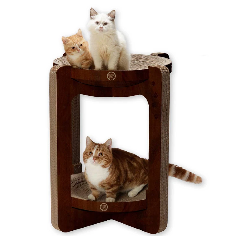 Necoichi Cozy Cat Scratcher Bowl, 100% Recycled Paper, Chemical-Free Materials, No.1 sellr in Japan! (Tower (Dark Cherry), XL) - Image 1