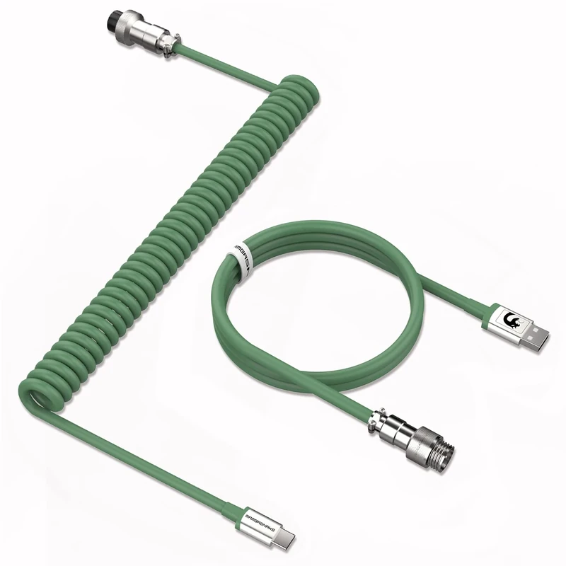MAMBASNAKE C01 Coiled USB-C Keyboard Cable - Green