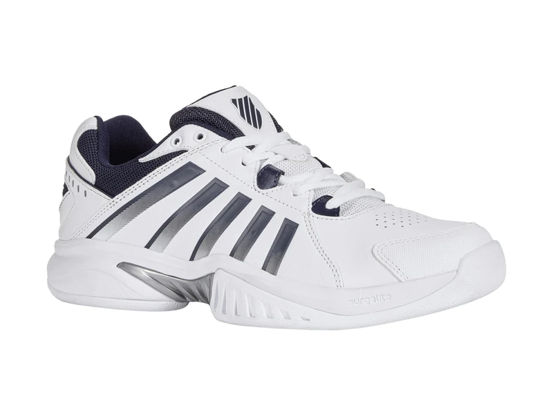 K-SWISS TENNIS Men's Receiver V Tennis Shoe, White/Peacoat/Silver, 9 UK