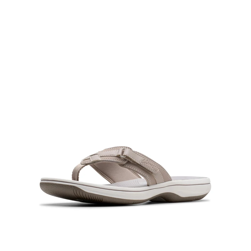Clarks Women's Breeze Sea Flip-Flop, Light Taupe Synthetic,4.5 UK