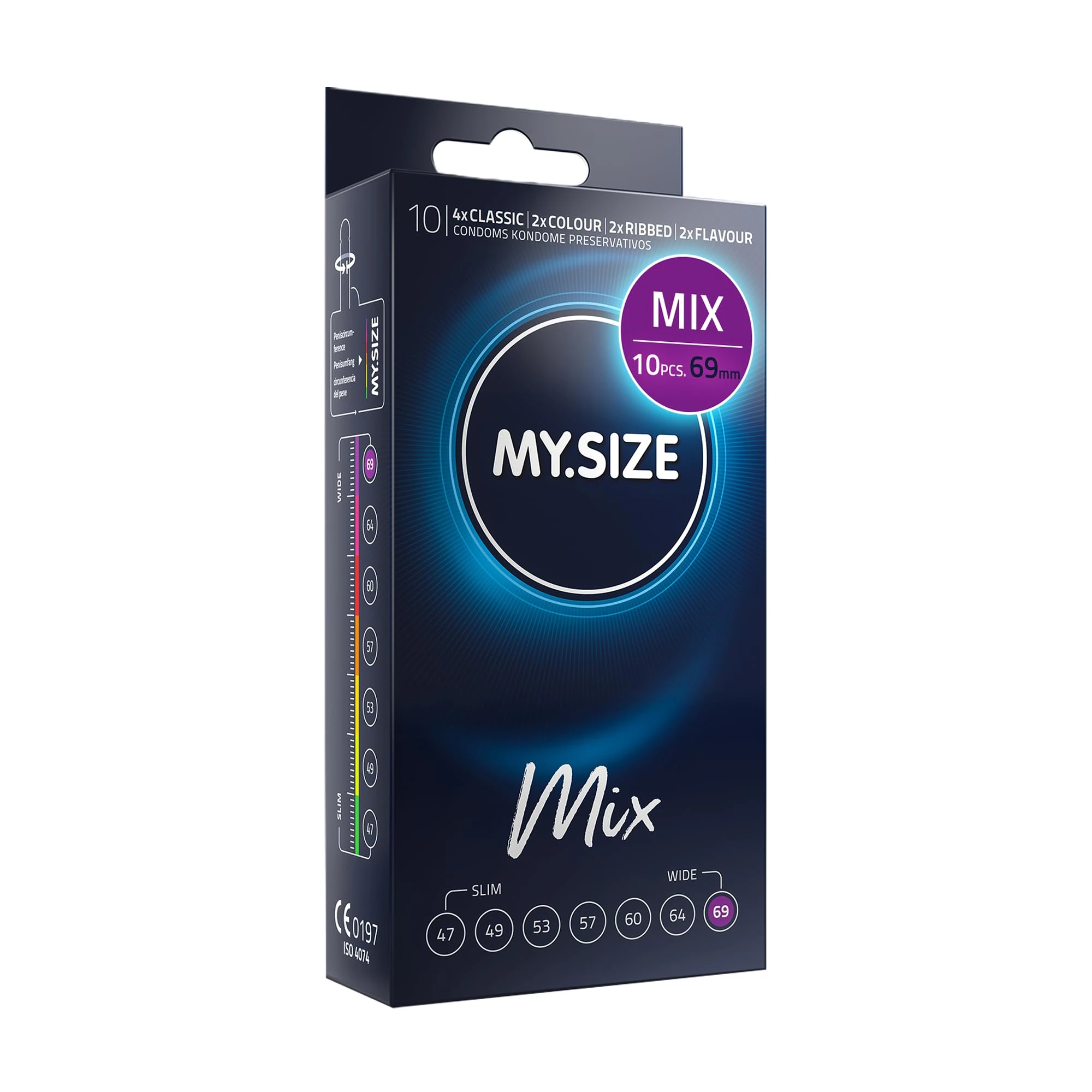 My.Size Mix Condoms Size 7, 69 mm, Standard Pack, Contains 10 Pieces