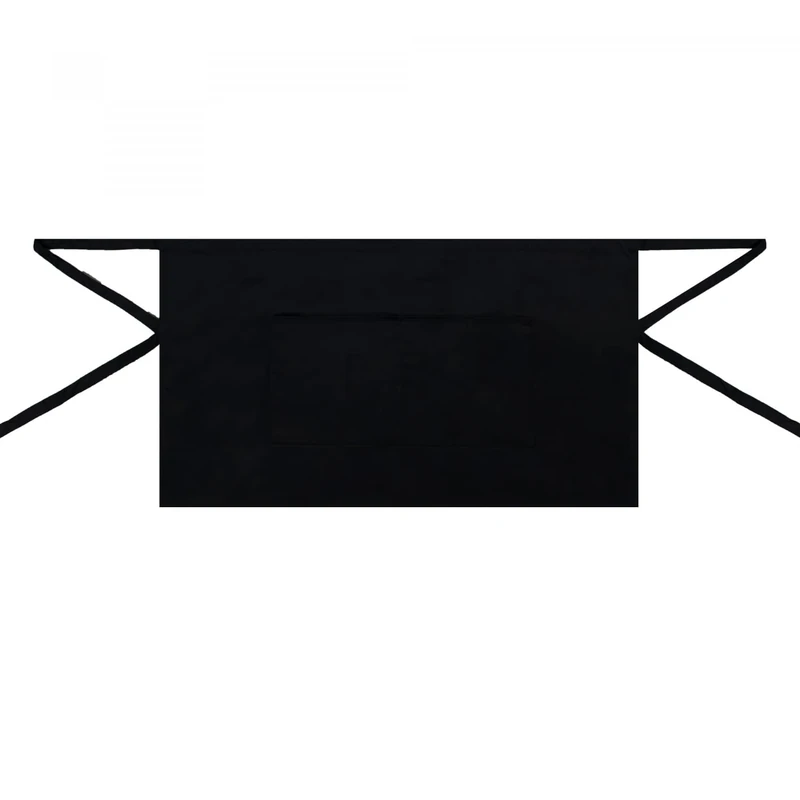 MISEMIYA - PACK OF 10 UNITS - SHORT APRON WITH POCKET 40mmx70mm KITCHEN FRONT Ref.860, Black/White