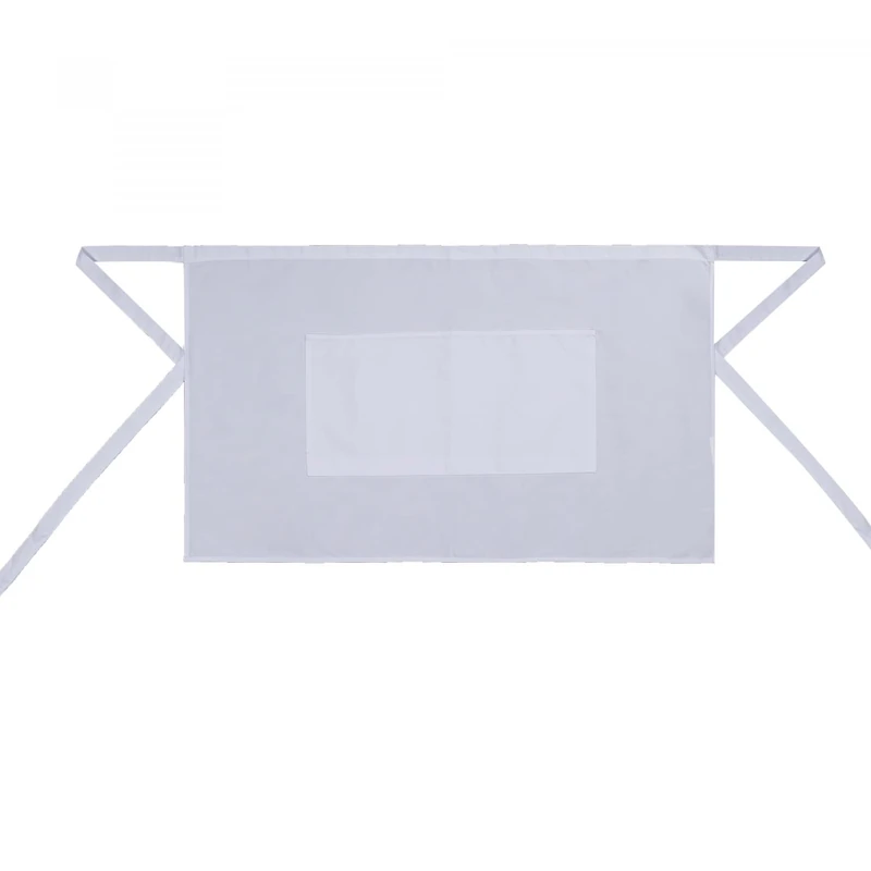 MISEMIYA Apron Bz-10-860 Short APPRON with Pocket 40mmx70mm, White, (Pack of 10) - Image 1