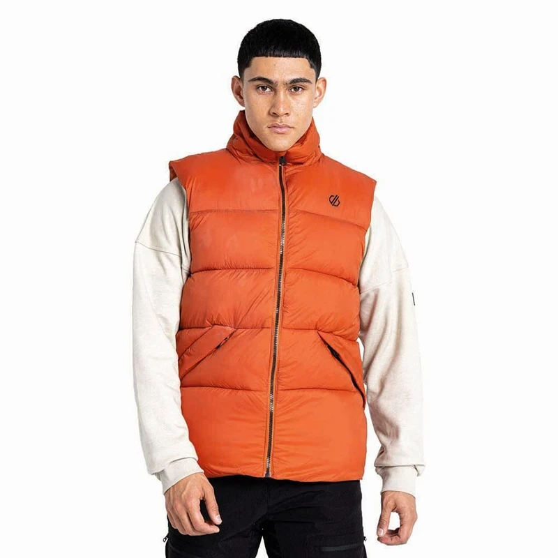 Dare 2b Mentor Mens Gilet Bodywarmer Jacket recicled water repellent finish, padded jacket with high neck, full zip and 2 low zip pockets