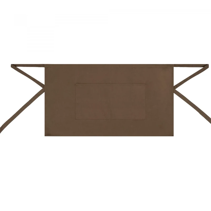 MISEMIYA Apron Bz-10-860 Short APPRON with Pocket 40mmx70mm, Brown, (Pack of 10)