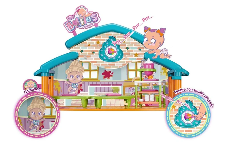 The Bellies From Bellyville - Cool School, Playset of Cole Toy with Many Play Areas for Babies and Fun Accessories, From 3 Years Old, Famous (700017319)