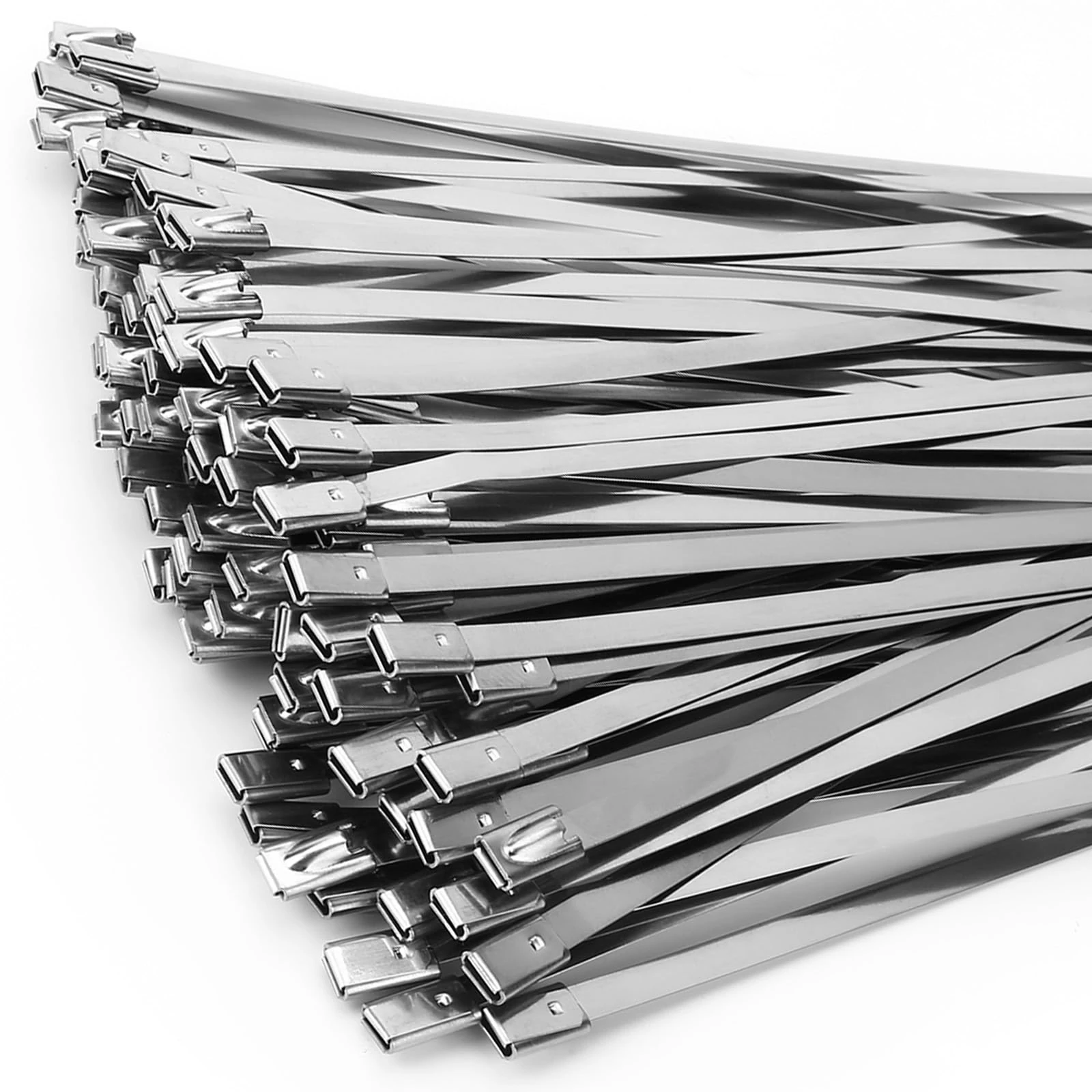 Metal Cable Ties, 304 Stainless Steel Zip Ties 100Pcs/6IN/150MM Heavy Duty, Heat Resistant for Exhaust Wrap/Fencing/Pipes/Auto Repair, Replace Metal Wires.