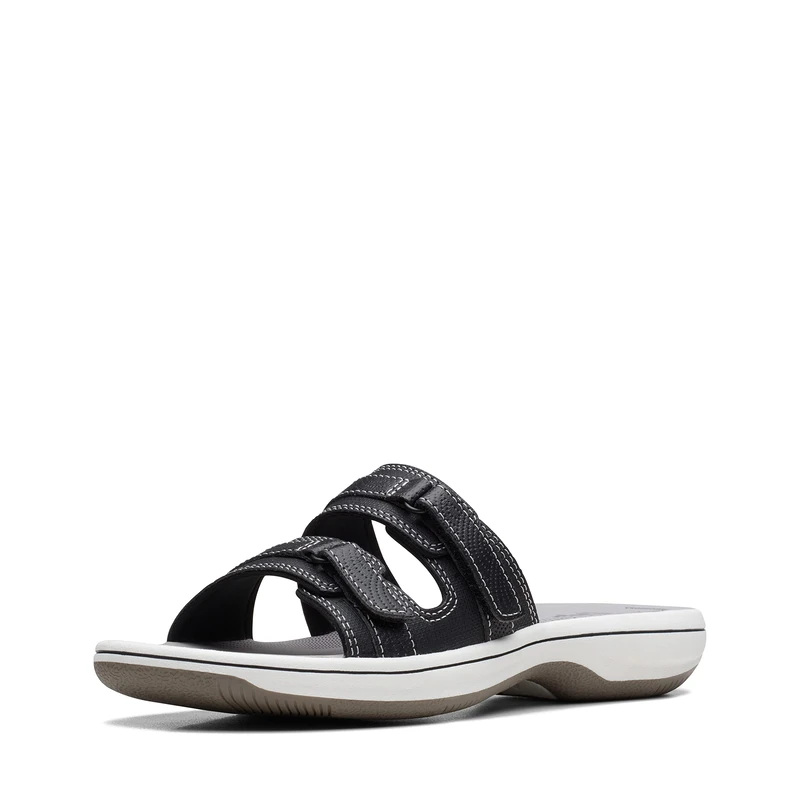 Clarks Women's Breeze Piper Slide Sandal, Black, 3 UK