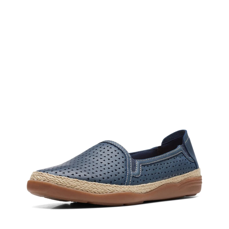 Clarks Women's Elaina Ruby Loafer, Navy Leather, 4 UK