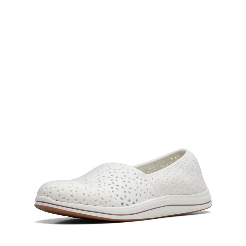 Clarks - Womens Breeze Emily Shoes, Color White, Size: 8.5 UK Narrow