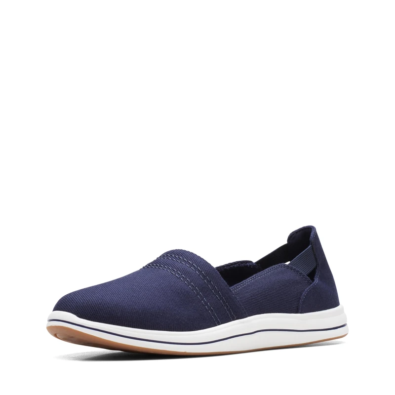 Clarks Womens Breeze Step II Loafer, Dark Navy Textile, 11