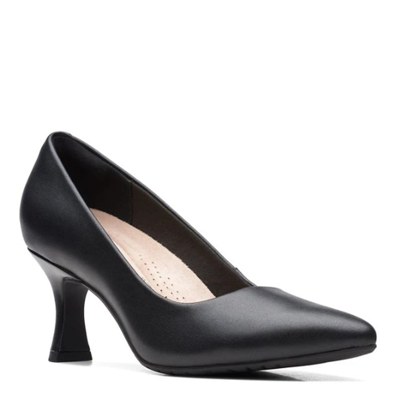 Clarks Women's Kataleyna Gem Pump, Black Leather, 9 UK