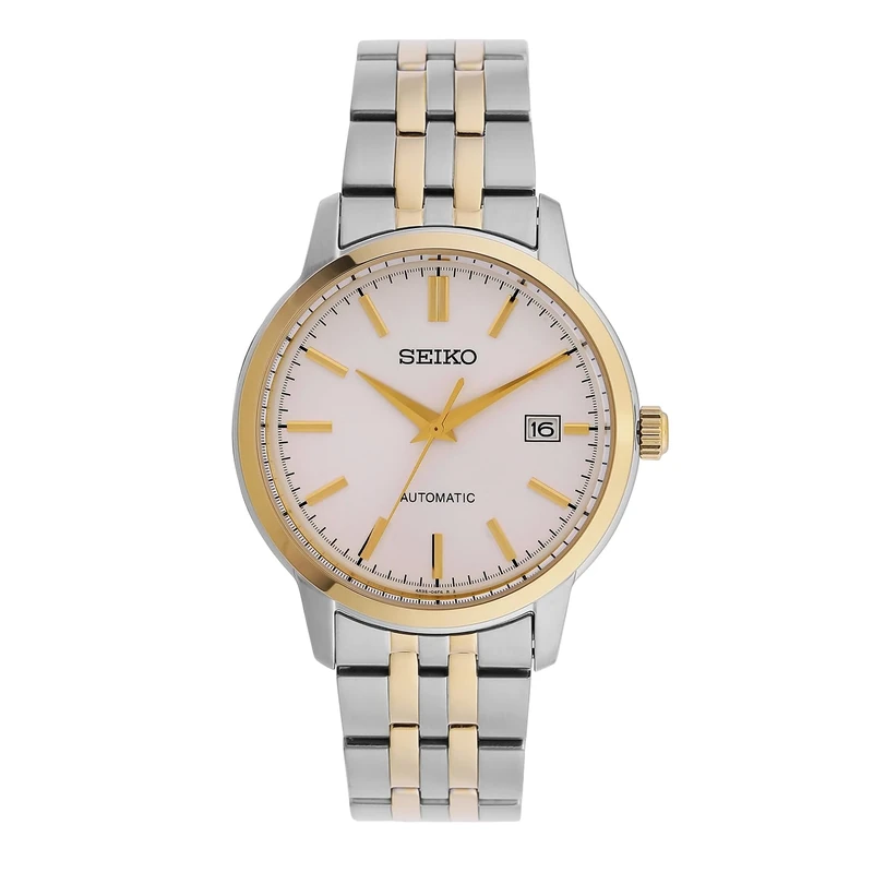 Seiko SRPH92K1 Men's Analogue Automatic Watch with Stainless Steel Strap, Silver-Gold, Bracelet
