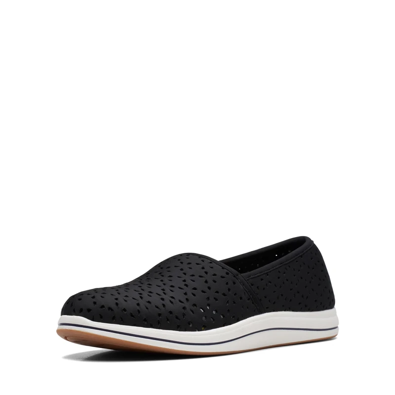 Clarks Women's Breeze Emily Loafer, Black Synthetic, 8.5