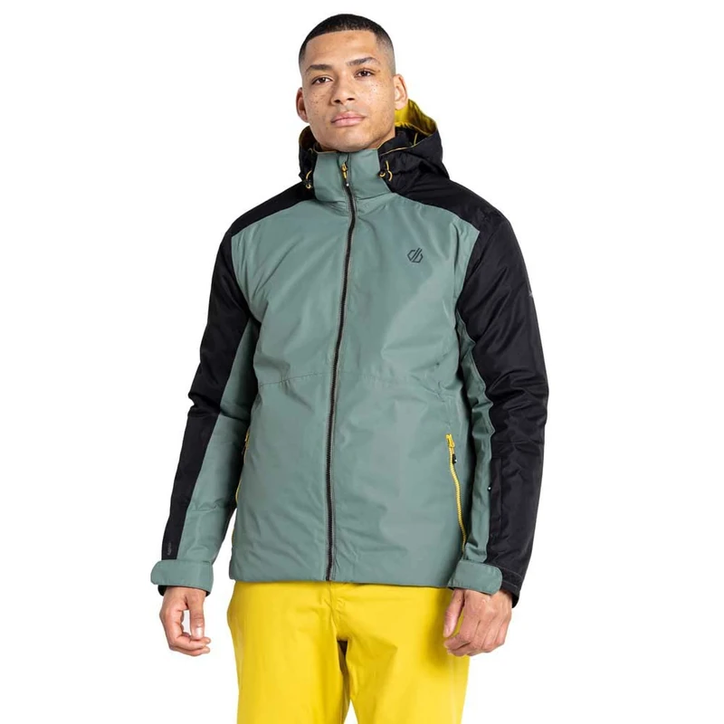 Dare 2b Intercede Mens Ski Jacket, Waterproof & breathable Recycled fabric, Snowskirt, Taped seams, 2 lower zipped pockets, adjustable tech hood
