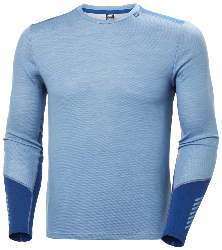 Helly Hansen Men's Lifa Merino Midweight Crew, Blue Fog, XL