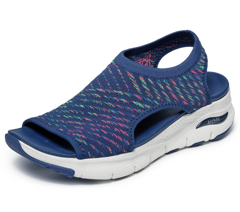 Skechers Women's, Arch Fit - Catchy Wave Sandal, Navy Multi, 6 UK