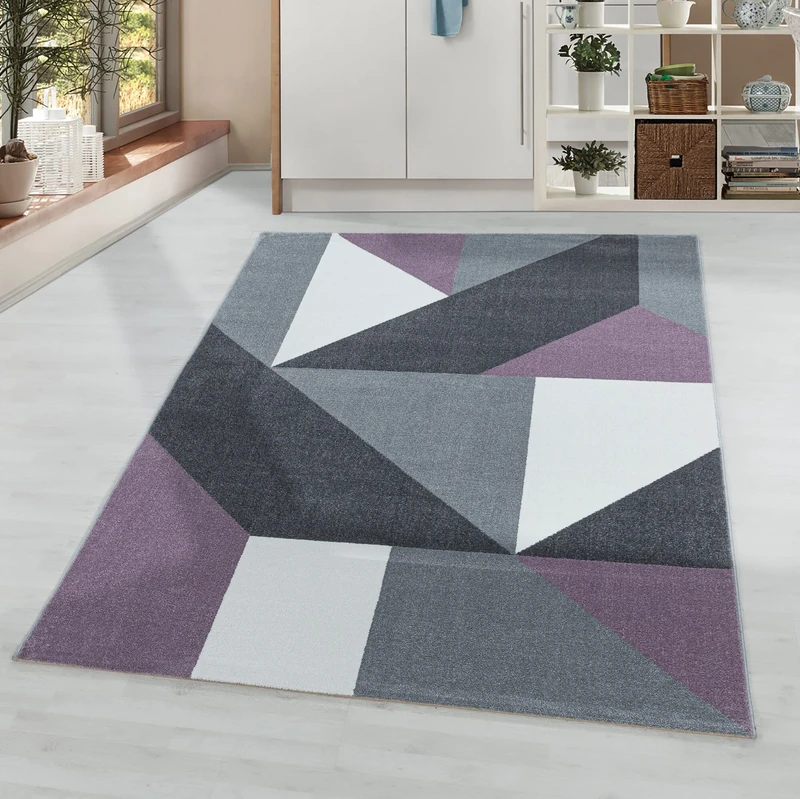 Flat Pile Rug, Mosaic Pattern, Short Pile Rug, Living Room