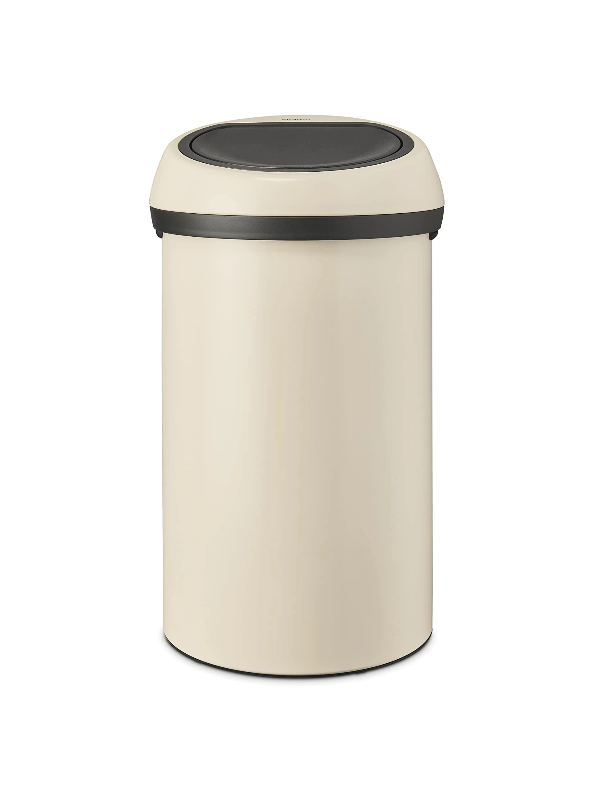 Brabantia - Touch Bin 60L - Extra Large Waste Bin for Kitchen - Soft-Touch Opening - Protective Rim - Sturdy Grips - Large Opening - Easy Recycling - Bin Liners Included - Soft Beige - 40 x 40 x 71 cm