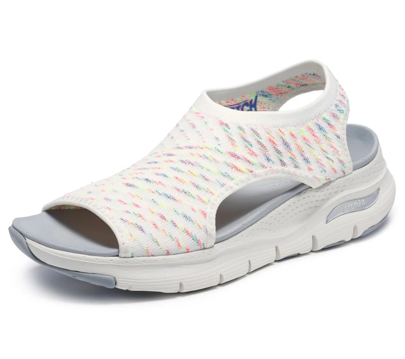 Skechers Women's, Arch Fit - Catchy Wave Sandal White Multi 3 UK