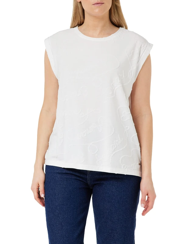 Emporio Armani Women's Emporio Armani Women's Logomania Tank Top Fashion vest, White, XS UK