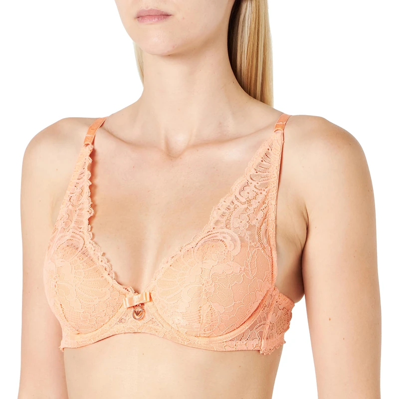 Emporio Armani Underwear Women's Emporio Armani Eternal Lace Bra Padded, Papaya, 38B