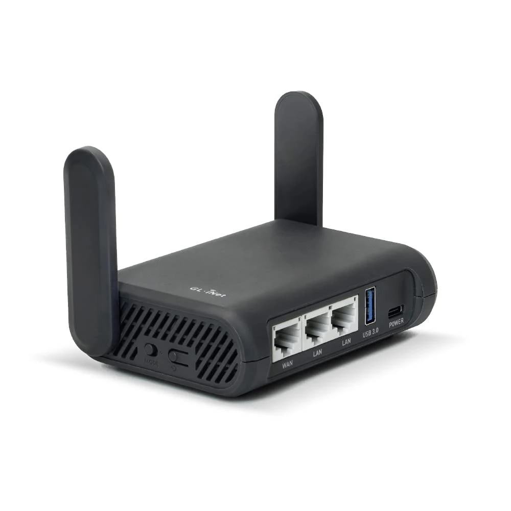 GL.iNet GL-A1300 (Slate Plus) Wireless VPN Encrypted Travel Router– Easy to Setup, Connect to Hotel WiFi & Captive Portal, Phone Tethering, Range Extender, Assess Point, Pocket-Sized, Open Source, NAS