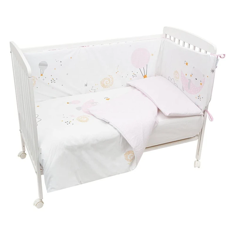 Bimbi Chic Baby Bedding Accessory Set - White/Pink 120X150