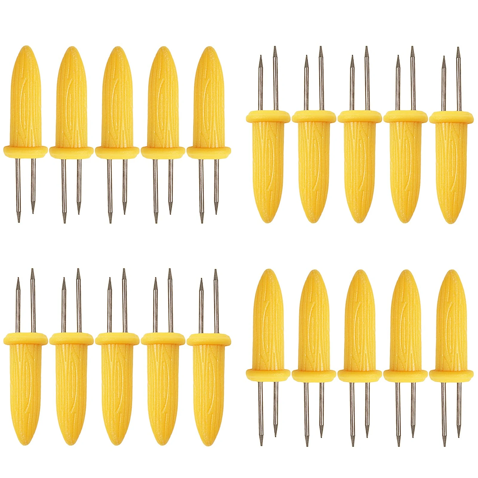 20Pcs Corn Cob Holders, Stainless Steel Corn on the Cob Skewers, Creative Corn Cob Forks for Party/Picnic/Camping/Food Festival