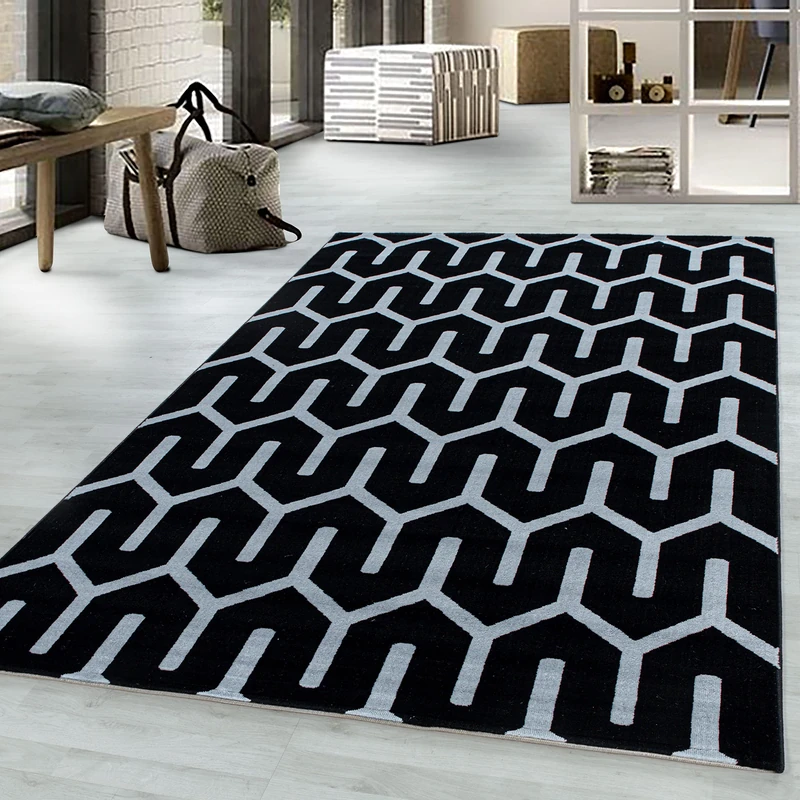 Giantore Flat Pile Rug Pattern Living Room Bedroom Short Pile Rug