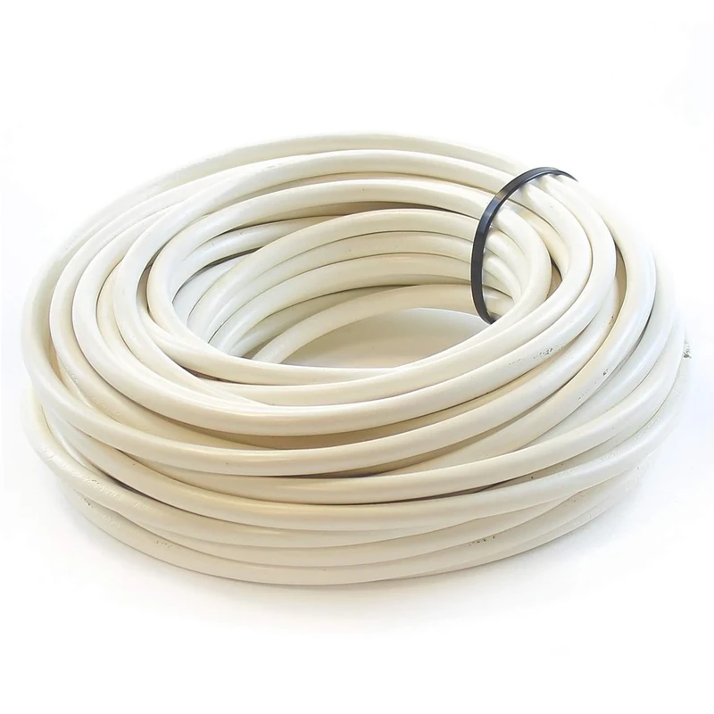 Ali's DIY 2 Core Round White Flex Flexible Cable Full Roll & Custom Cut Lengths Available (40 metre, 1 mm White)