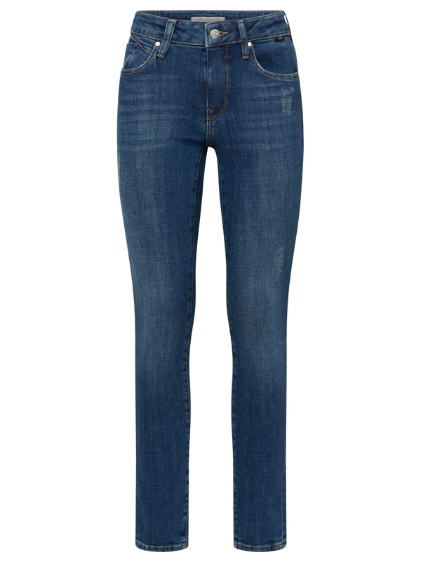 Mavi Women's Adriana Jeans, Deep Blue Brushed Glam, 24W x 32L