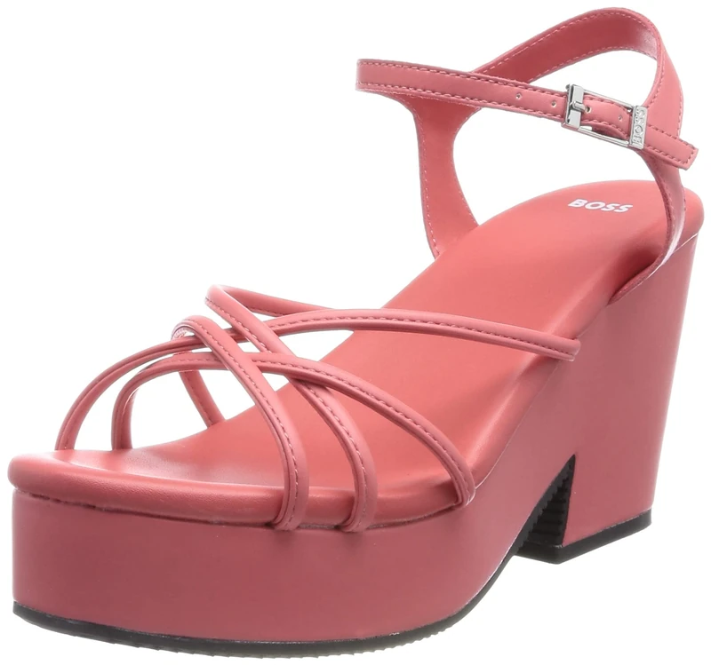 BOSS Women's Cate Wedge Sandal, Bright Pink677, 6 UK - Image 1